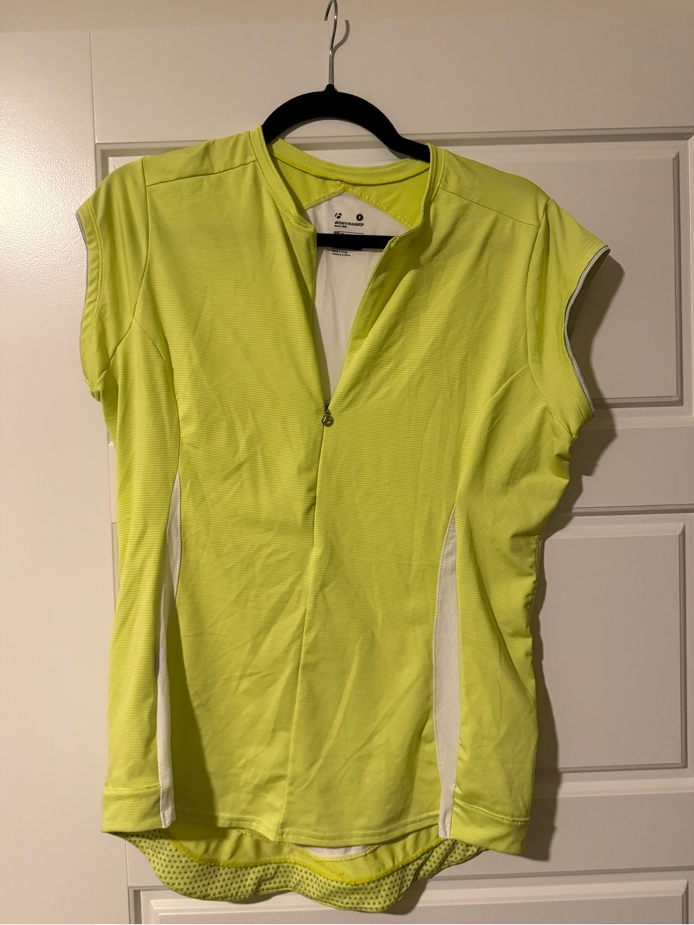 Women's Lime Cycling Jersey with White Panels